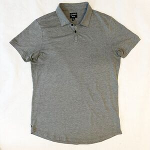 Cuts Curve Hem Polo Shirt Mens Size Large (XL) Gray S/S Stretch Casual